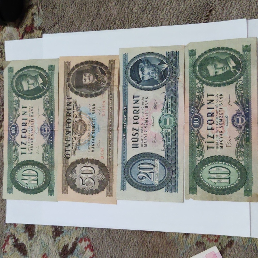 1986 Hungary vintage bank notes x4